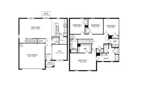 House floor plan «floor GALEN», 4 rooms in Charles Cove by D.R. Horton