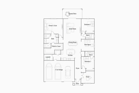 Планировка таунхауса «240SQM TREVISO» 3 спальни в ЖК BRIDGEWATER AT VIERA