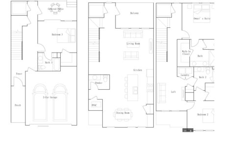 Планировка Таунхауса «floor Genoa at Westshore Marina District» 3 комнаты в ЖК Westshore Marina District - Inlet Shore Waterfront