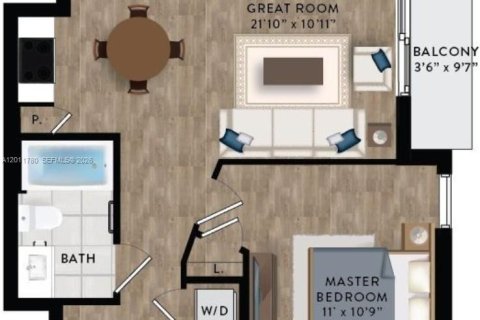 Apartment in Miami, Florida 1 bedroom, 59.18 sq.m. № 2075402 - photo 3
