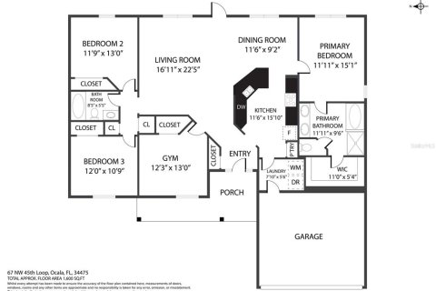 House in Ocala, Florida 4 bedrooms, 163.79 sq.m. № 1909454 - photo 23