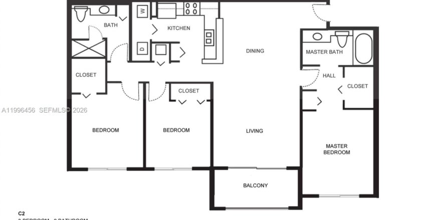 Condo in Miami, Florida, 3 bedrooms  № 2058433