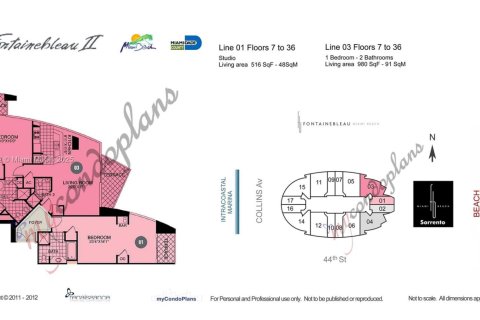 Купить кондоминиум в Майами-Бич, Флорида 1 спальня, 91.04м2, № 1983338 - фото 19