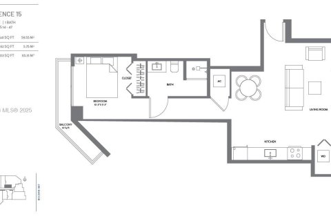 Copropriété à vendre à Miami, Floride: 1 chambre, 52.03 m2 № 2082742 - photo 2