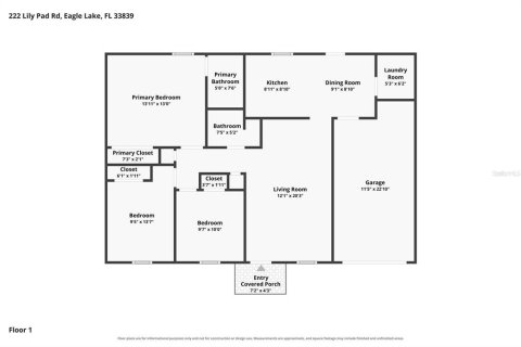 Villa ou maison à louer à Eagle Lake, Floride: 3 chambres, 107.12 m2 № 2413782 - photo 2
