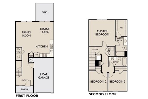 Townhouse floor plan «373 Madison Drive», 3 rooms in Madison Place