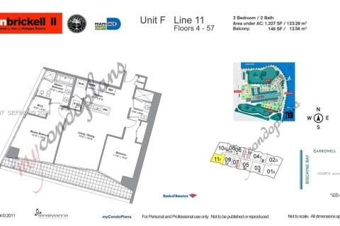 Купить кондоминиум в Майами, Флорида 2 спальни, 116.59м2, № 2048785 - фото 22