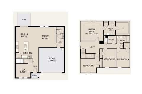 Townhouse floor plan «Tortuga Plan», 4 rooms in Glen at West Haven