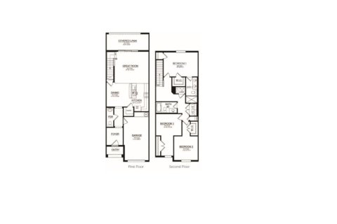 Townhouse floor plan «Townhouse», 3 bedrooms in Laurel Dunes