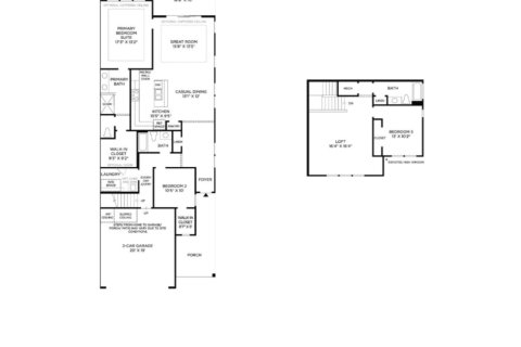 Townhouse floor plan «Townhouse», 3 bedrooms in West End at Town Center