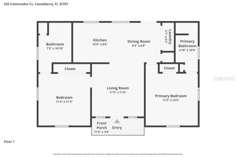 Villa ou maison à louer à Casselberry, Floride: 2 chambres, 78.04 m2 № 2100053 - photo 2