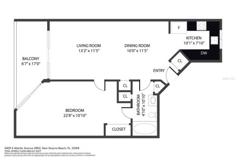 Condo in New Smyrna Beach, Florida, 1 bedroom  № 1910148 - photo 21