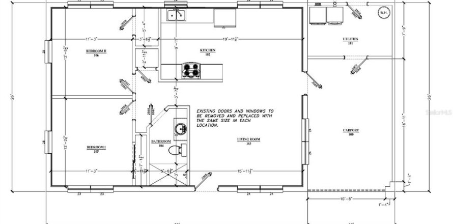 House in Gainesville, Florida 2 bedrooms, 86.96 sq.m. № 2200844