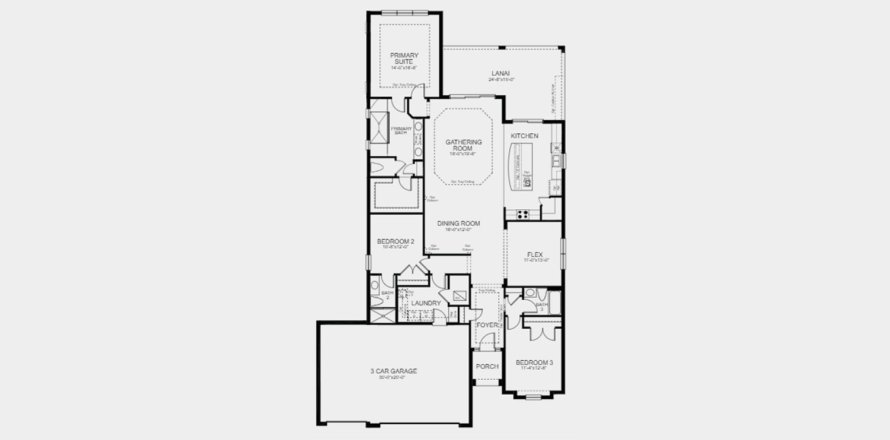 Планировка таунхауса «215SQM LAZIO» 3 спальни в ЖК ESPLANADE AT ARTISAN LAKES