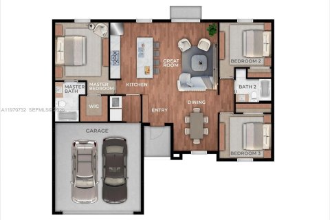 House in Cape Coral, Florida 3 bedrooms, 126.16 sq.m. № 2031443 - photo 2