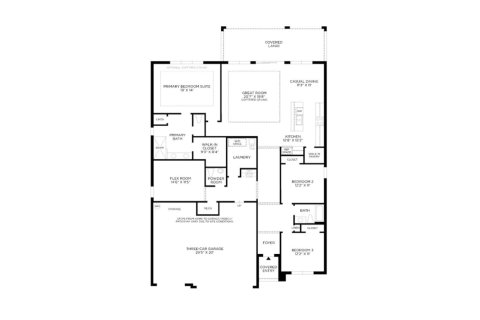 Townhouse floor plan «222SQM FLORA COASTAL», 3 bedrooms in TOLL BROTHERS AT VENICE WOODLANDS