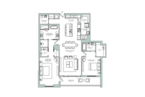 Apartment floor plan «181SQM E», 2 bedrooms in ALINA RESIDENCES