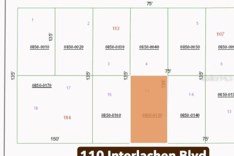 Terreno en Interlachen, Florida № 2164464