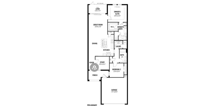 Планировка таунхауса «139SQM ANCLOTE» 2 спальни в ЖК SUNSTONE AT WELLEN PARK