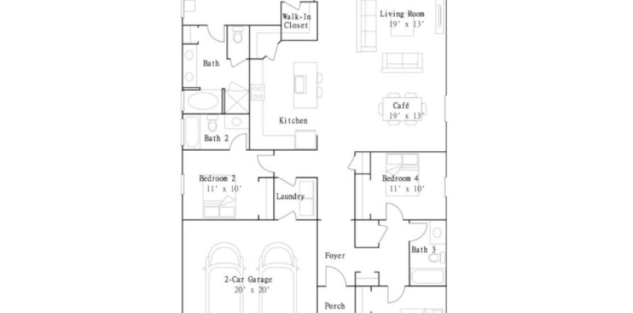 Property floor plan «House», 4 bedrooms in Trailmark in the Jacksonville-St. Augustine Area