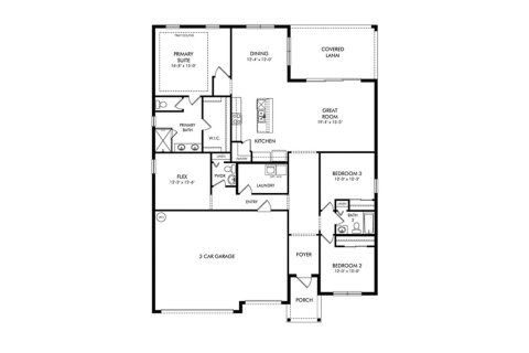 Планировка таунхауса «203SQM CARDINAL» 3 спальни в ЖК CRESCENT LAKES