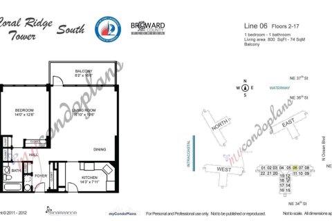 Condominio en venta en Fort Lauderdale, Florida, 1 dormitorio, 74.32 m2 № 2188406 - foto 26