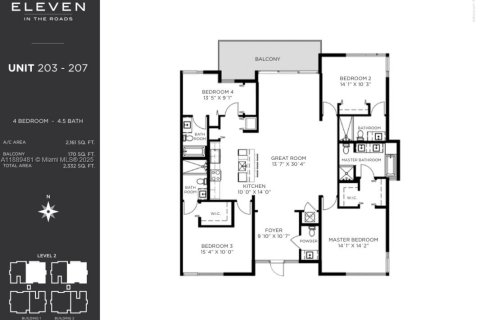 Снять в аренду кондоминиум в Майами, Флорида 4 спальни, 188.03м2, № 1941439 - фото 10