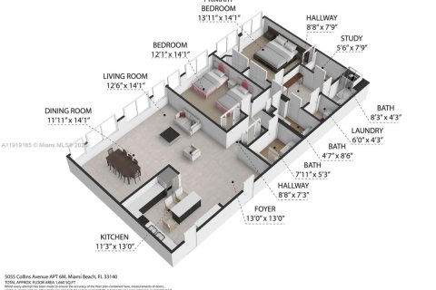 Купить кондоминиум в Майами-Бич, Флорида 2 спальни, 154.22м2, № 1975480 - фото 23