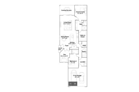 Townhouse floor plan «Townhouse», 2 bedrooms in Arden - The Twin Homes Collection