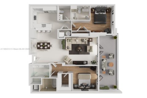 Снять в аренду квартиру в Корал-Гейблс, Флорида 2 спальни, 138.7м2, № 1955093 - фото 23