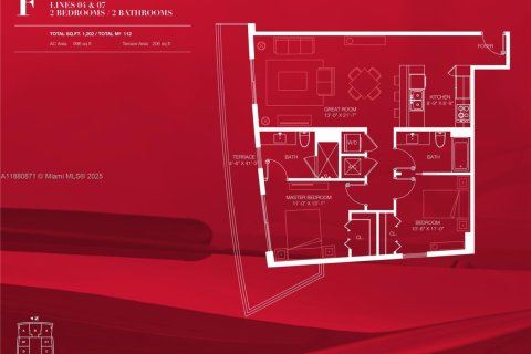 Снять в аренду кондоминиум в Майами, Флорида 2 спальни, 84.54м2, № 1924436 - фото 6