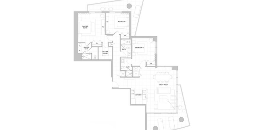 Apartment in THE IVY in Miami, Florida 3 bedrooms, 154 sq.m. № 102564