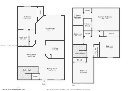 Снять в аренду таунхаус в Хомстед, Флорида 4 спальни, 163.97м2, № 1991019 - фото 25