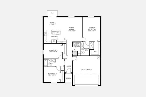 Townhouse floor plan «134SQM», 3 bedrooms in POINCIANA