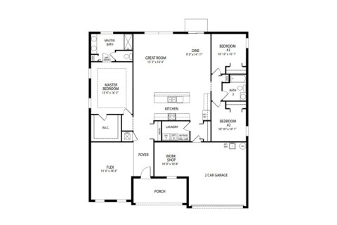 Townhouse floor plan «190SQM WILMINGTON», 3 bedrooms in PORT ST. JOHN