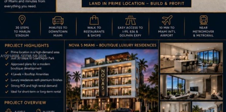 House in Miami, Florida 2 bedrooms, 86.4 sq.m. № 2270022