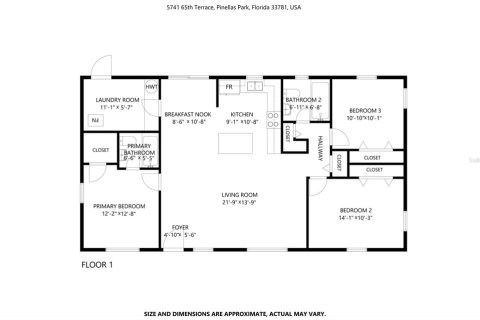 Снять в аренду виллу или дом в Пинеллас-Парк, Флорида 1 комната, 107.02м2, № 1872825 - фото 2