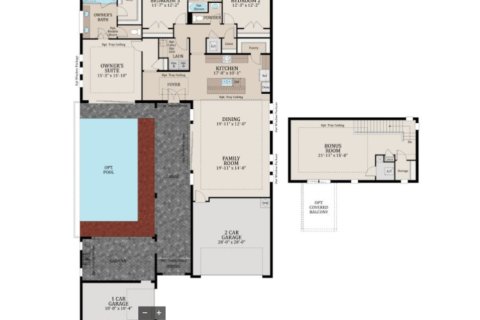 House floor plan «floor Osprey 2 at Eagles Cove at Mirada», 3 rooms in Eagles Cove at Mirada by Biscayne Homes