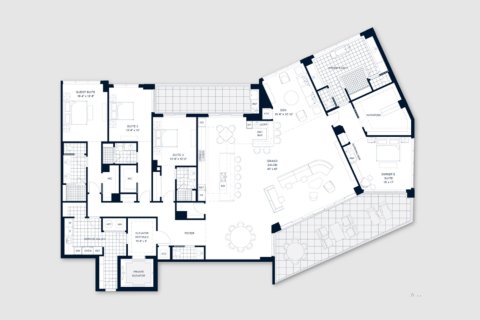 Penthouse, apartment floor plan «416SQM», 4 bedrooms in ROSEWOOD RESIDENCES LIDO KEY