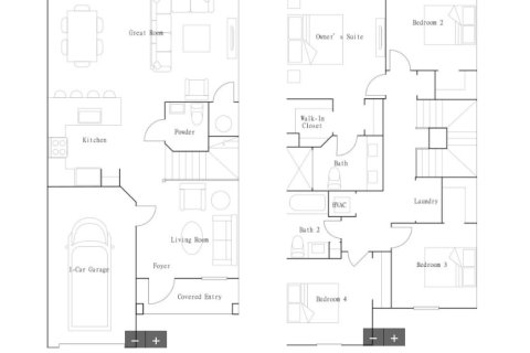 Планировка таунхауса «Townhouse» 4 спальни в ЖК Sunset Trails