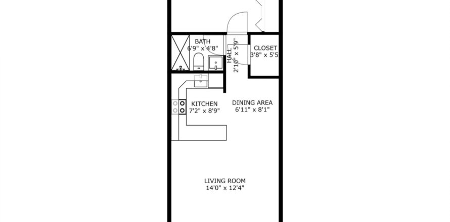 Condominio en West Palm Beach, Florida, 1 dormitorio  № 1134934