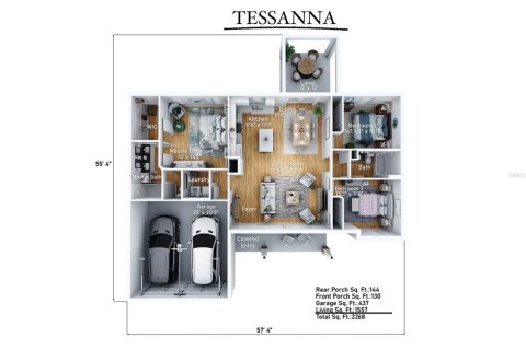 House in Ocklawaha, Florida 3 bedrooms, 144.65 sq.m. № 1242853 - photo 2