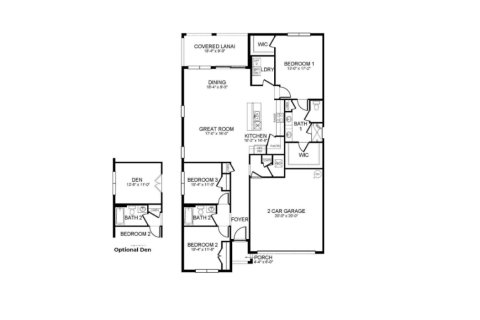Планировка виллы или дома «House» 3 спальни в ЖК Star Farms at Lakewood Ranch - Freedom