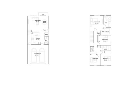 Townhouse floor plan «Townhouse», 4 bedrooms in Lakeshore at The Fountains