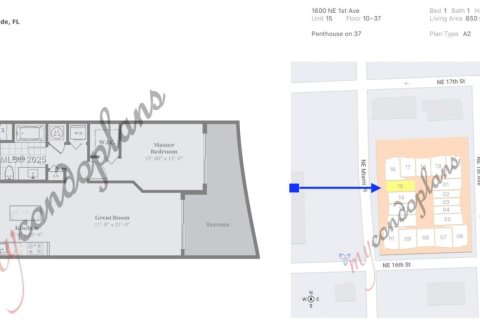 Copropriété à vendre à Miami, Floride: 1 chambre, 78.97 m2 № 1973865 - photo 2