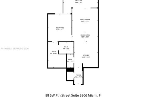 Condominio en venta en Miami, Florida, 1 dormitorio, 82.59 m2 № 2023819 - foto 24