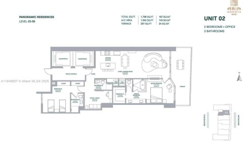 Copropriété à vendre à Miami, Floride: 2 chambres, 143.26 m2 № 1852441 - photo 3
