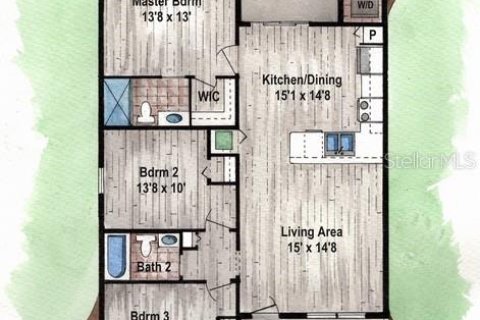 House in Belleview, Florida 3 bedrooms, 109.72 sq.m. № 1725400 - photo 2