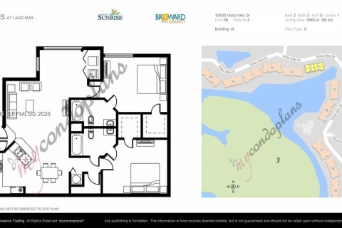 Copropriété à louer à Sunrise, Floride: 2 chambres, 98.94 m2 № 1996515 - photo 3