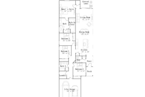 House floor plan «House», 4 bedrooms in Hardwick Farms